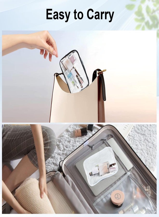 DIBALIYI 20 Pcs Clear Makeup Bag, PVC Toiletry Bag for Travel, Waterproof Transparent Cosmetic Bag with Zipper, Portable Plastic Pouch Organizer Storage Case for Women Men Vacation Bathroom (White) - Image 5
