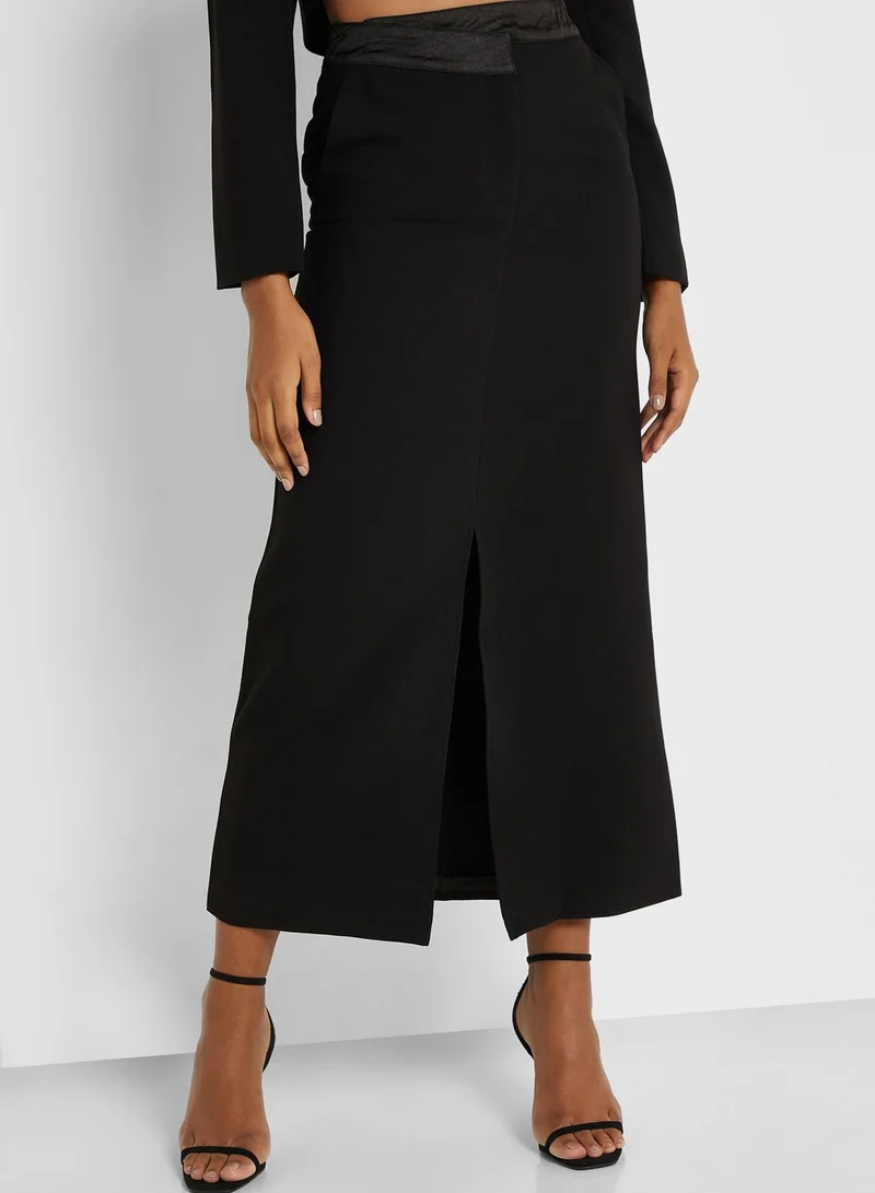 4th & Reckless Satin Belt Band Skirt
