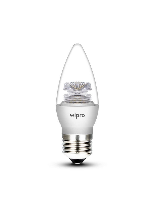 WIPRO مصباح وِيبرو غارنيت 3 واط قاعدة E27 شفاف شمعة LED | أبيض دافئ (2700K) | عبوة من 1 | بصرية شفافة لتأثير متلألئ | مصباح LED خيطي للمنزل، المكتب، الثريا، مصباح زينة - Image 2
