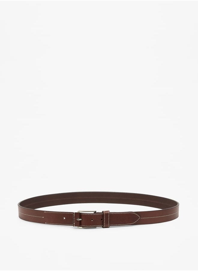 Lee Cooper Men Leather Belt with Pin Buckle Closure  - Image 1