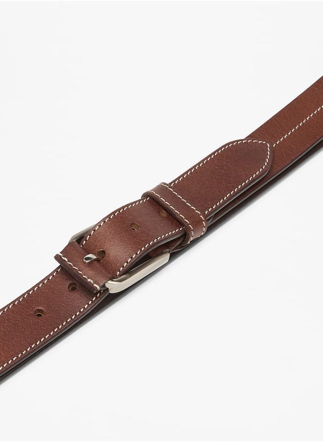 Lee Cooper Men Leather Belt with Pin Buckle Closure  - Image 2