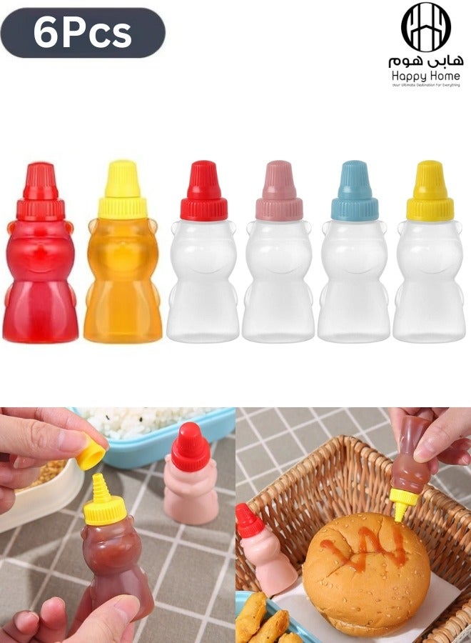 Happy Home 6pcs Mini Bear Shaped Sauce Dispenser 25ml - Image 1