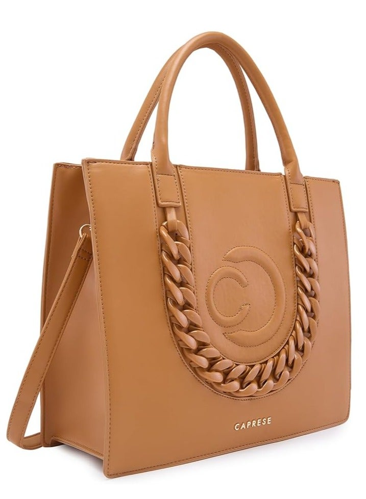 Caprese Roxana Tote Bag, Medium-Brown | Stylish Handbag for Women | Spacious, Versatile Office & Daily Essentials Tote | Top Zip Closure - Image 1