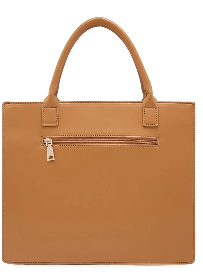 CAPRESE Caprese Roxana Tote Bag, Medium-Brown | Stylish Handbag for Women | Spacious, Versatile Office & Daily Essentials Tote | Top Zip Closure