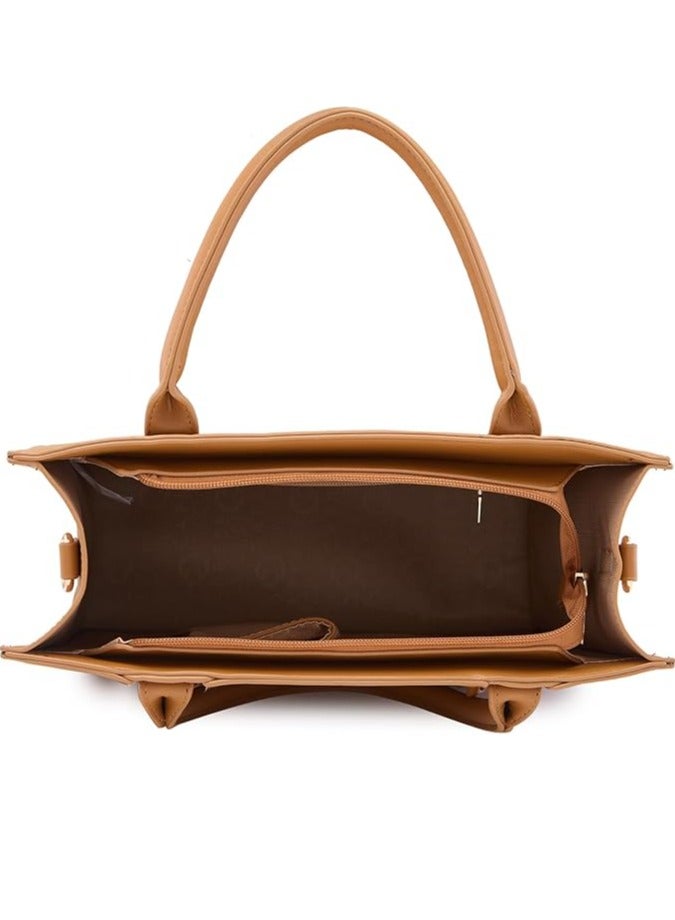 Caprese Roxana Tote Bag, Medium-Brown | Stylish Handbag for Women | Spacious, Versatile Office & Daily Essentials Tote | Top Zip Closure - Image 4