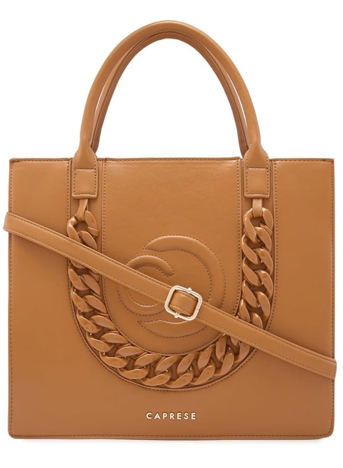 Caprese Roxana Tote Bag, Medium-Brown | Stylish Handbag for Women | Spacious, Versatile Office & Daily Essentials Tote | Top Zip Closure - Image 3