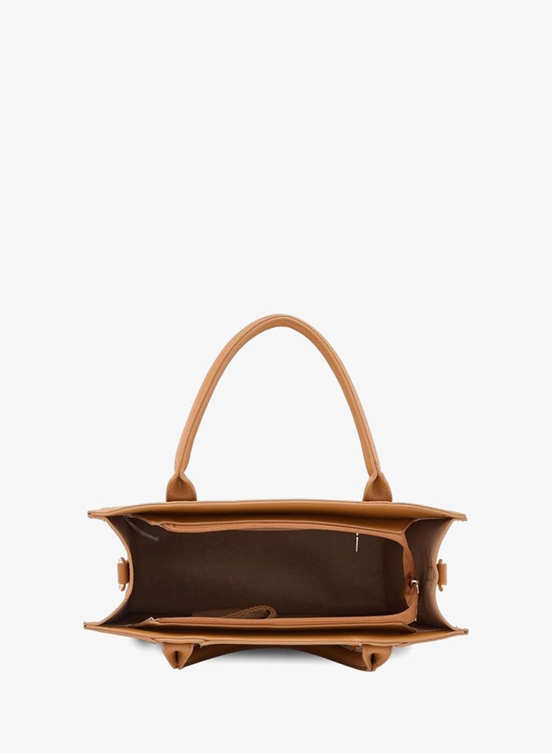 Caprese Roxana Tote Bag, Medium-Brown | Stylish Handbag for Women | Spacious, Versatile Office & Daily Essentials Tote | Top Zip Closure - Image 4