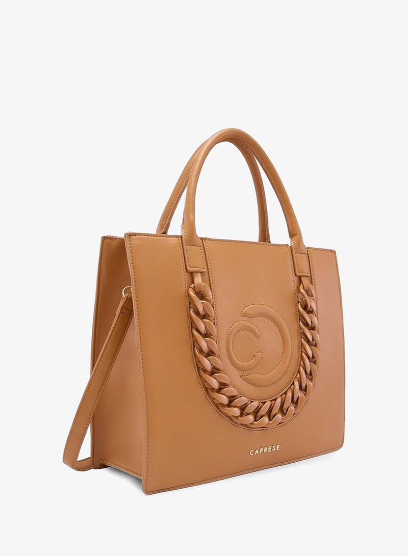 Caprese Roxana Tote Bag, Medium-Brown | Stylish Handbag for Women | Spacious, Versatile Office & Daily Essentials Tote | Top Zip Closure - Image 1