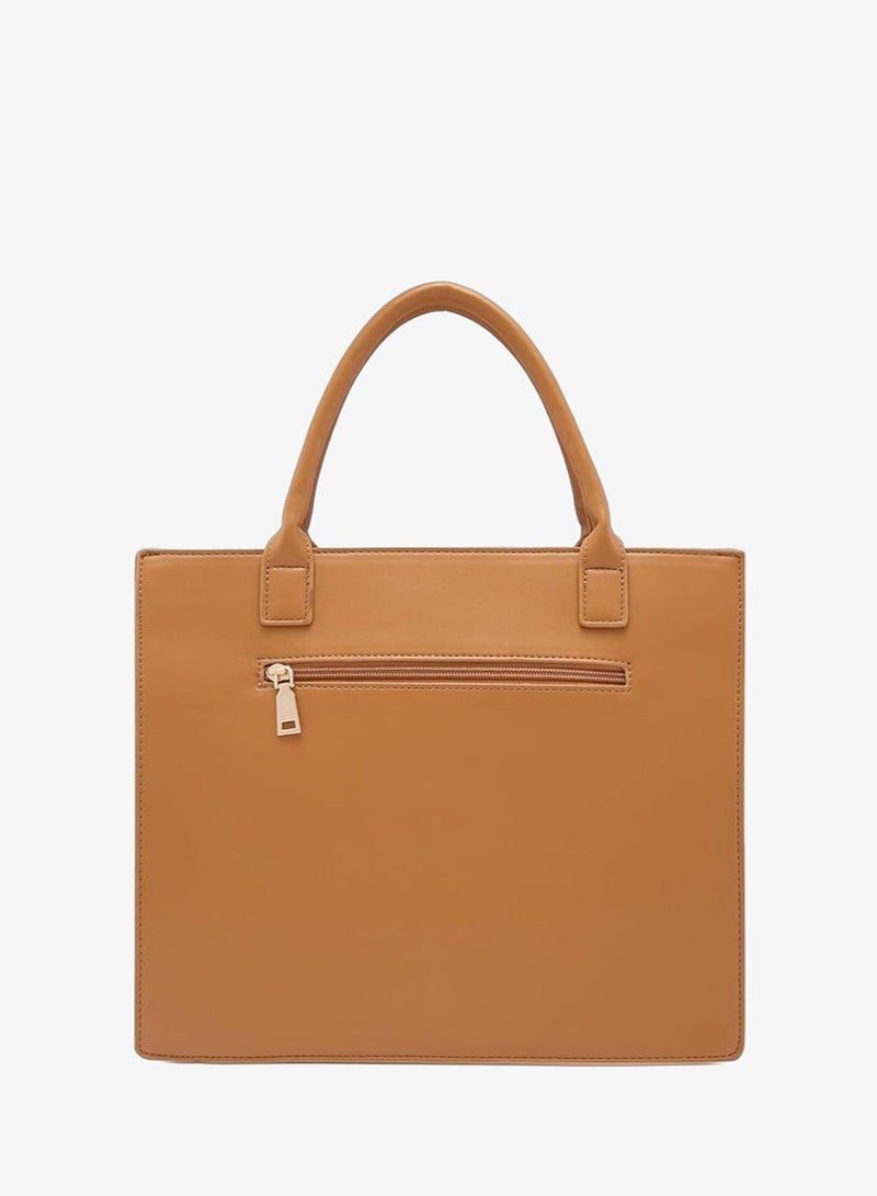 Caprese Roxana Tote Bag, Medium-Brown | Stylish Handbag for Women | Spacious, Versatile Office & Daily Essentials Tote | Top Zip Closure - Image 5