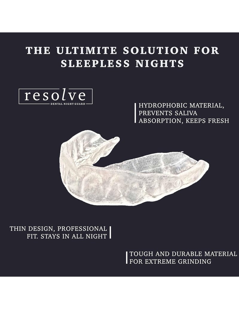 Resolve Resolve Night Guard - Custom-Fit Professional Mouth Guard for Nighttime Teeth Grinding and Clenching, Relieve Tooth Pain at Night with 2-Pack Night Guard (Clear) - Image 2