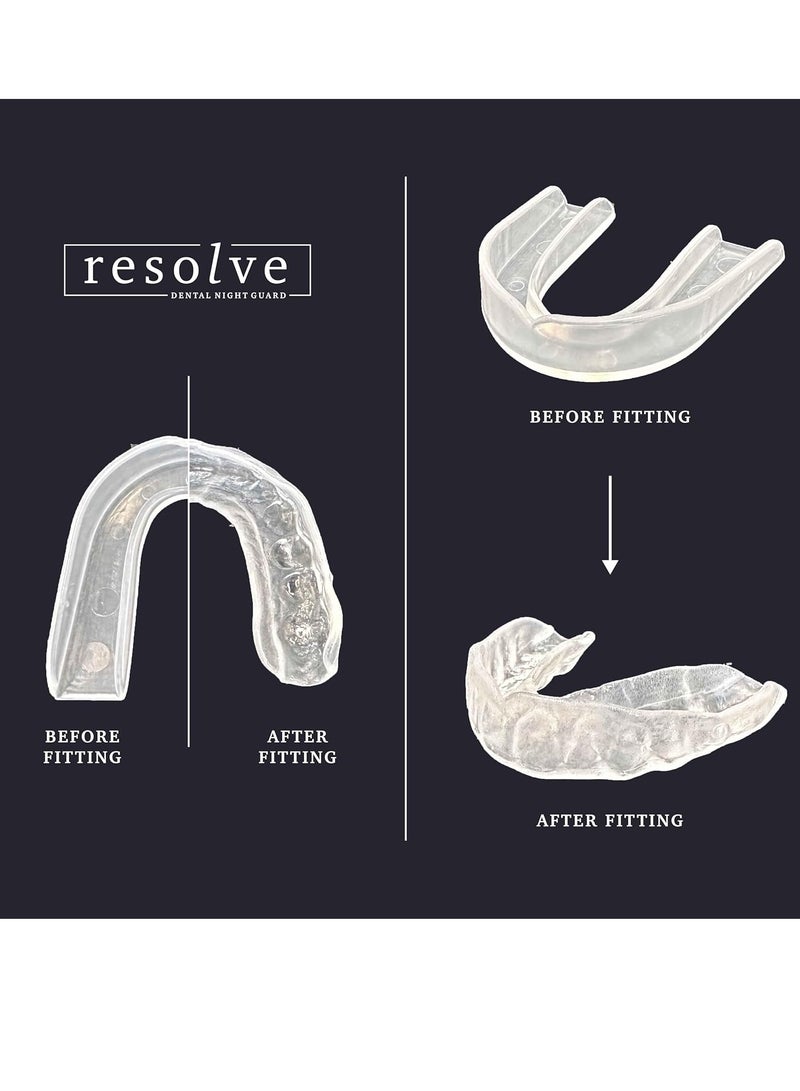 Resolve Resolve Night Guard - Custom-Fit Professional Mouth Guard for Nighttime Teeth Grinding and Clenching, Relieve Tooth Pain at Night with 2-Pack Night Guard (Clear) - Image 4