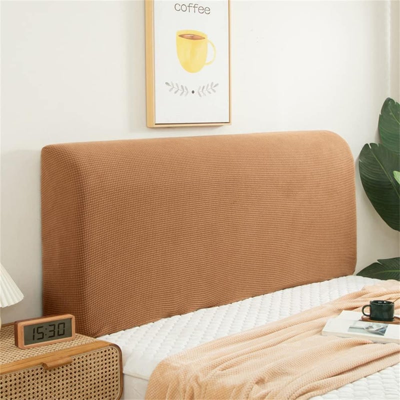 All Inclusive Elastic Bedside Cover Soft Bed Head Cover Washable Bedroom Headboard Cover Solid Color Headboards Dust Cover for All Kinds of Headboards Decorative,Coffee,62.9"/160cm - Image 1