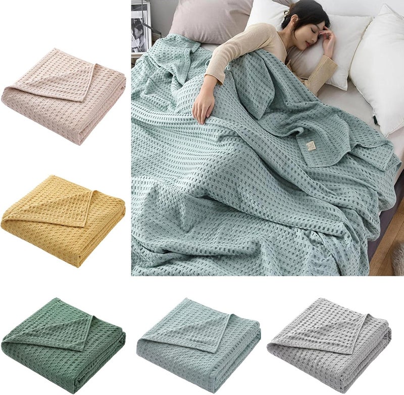 Freeze crack proof XISAOK Waffles Texture Lightweight Blanket Cooling Cotton Waffles for Bed Sofa Breathable Cotton for Adults Kids Blanket Layer Bug proof seal Lightweight N/S/C nationwide deliver Cross-material combo compatible Storage & transit friendly Coast & inland available Multi-purpose fine material Easy lifting build Multi option design Repeated use friendly design Globally popular elegant design Trendy varied sizing alternatives Continuous warehouse supply Varied global sizing picks Multi-use qualified quality Multi-budget available picks Nationwide delivery Certified stocked merchandise Balanced structure All-scene tailored quality Certified local stock Gulf standard sizing alternatives Working day delivery service Multiple design variants - Image 2
