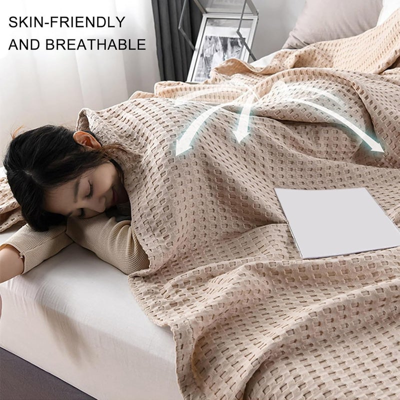 Freeze crack proof XISAOK Waffles Texture Lightweight Blanket Cooling Cotton Waffles for Bed Sofa Breathable Cotton for Adults Kids Blanket Layer Bug proof seal Lightweight N/S/C nationwide deliver Cross-material combo compatible Storage & transit friendly Coast & inland available Multi-purpose fine material Easy lifting build Multi option design Repeated use friendly design Globally popular elegant design Trendy varied sizing alternatives Continuous warehouse supply Varied global sizing picks Multi-use qualified quality Multi-budget available picks Nationwide delivery Certified stocked merchandise Balanced structure All-scene tailored quality Certified local stock Gulf standard sizing alternatives Working day delivery service Multiple design variants - Image 4