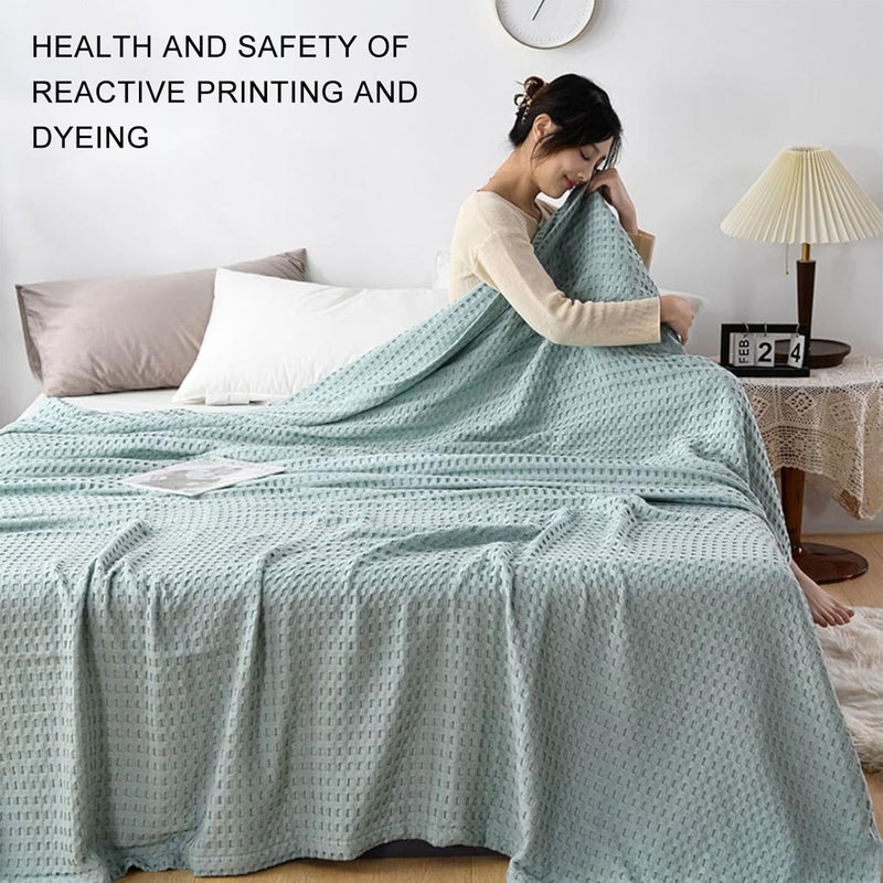 Freeze crack proof XISAOK Waffles Texture Lightweight Blanket Cooling Cotton Waffles for Bed Sofa Breathable Cotton for Adults Kids Blanket Layer Bug proof seal Lightweight N/S/C nationwide deliver Cross-material combo compatible Storage & transit friendly Coast & inland available Multi-purpose fine material Easy lifting build Multi option design Repeated use friendly design Globally popular elegant design Trendy varied sizing alternatives Continuous warehouse supply Varied global sizing picks Multi-use qualified quality Multi-budget available picks Nationwide delivery Certified stocked merchandise Balanced structure All-scene tailored quality Certified local stock Gulf standard sizing alternatives Working day delivery service Multiple design variants - Image 3