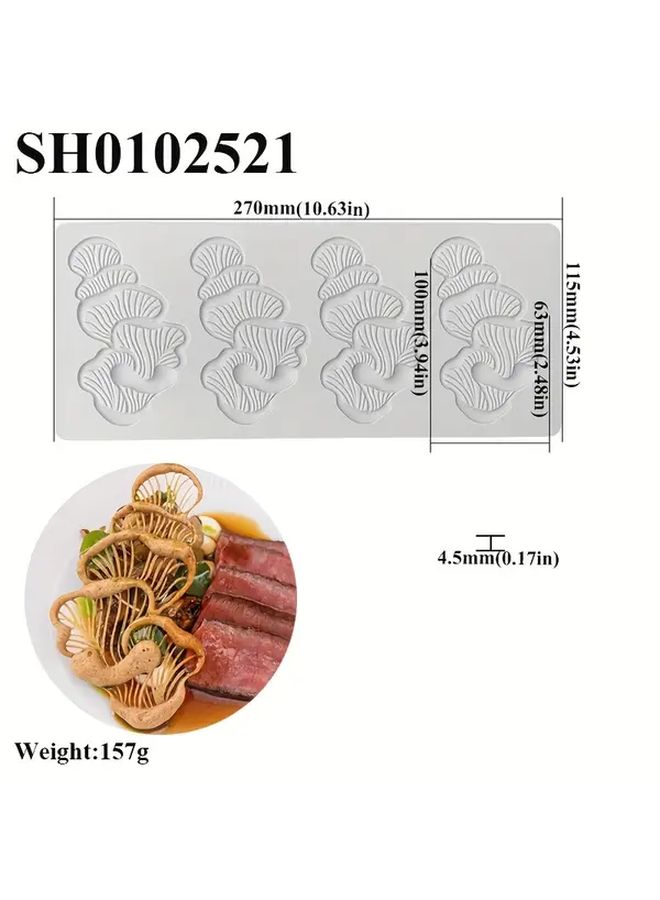 4 Mushroom Cookie Mold Sun Flower Leaf Scallop Wave Fondant Stencil - Image 2