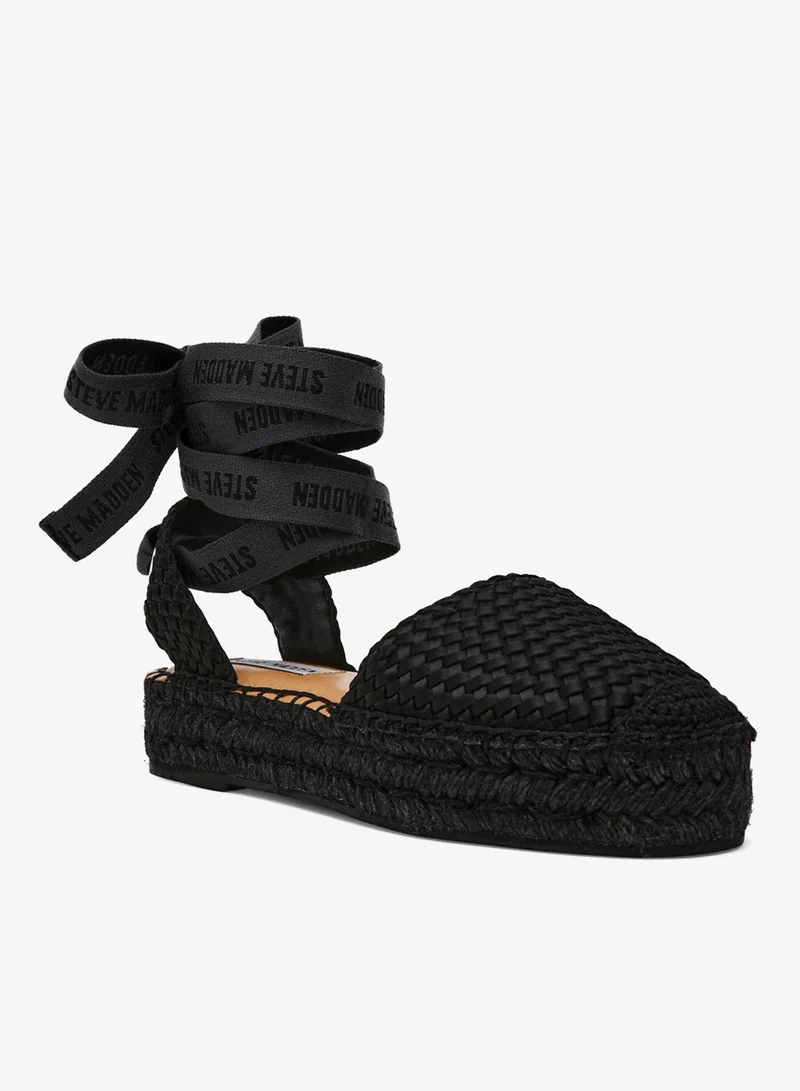 STEVE MADDEN Steve madden craize black satin flat sandals women's