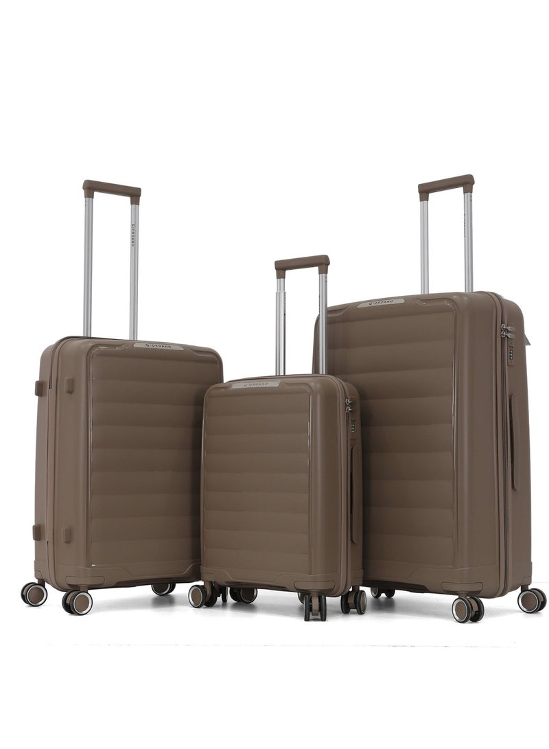 Giordano Lightweight 3-Piece Luggage Set (28/24/20 Inch) – PP Hard Shell Suitcases with TSA Lock, 360° Spinner - Image 1