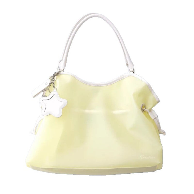 Badblue Jelly PVC Tote Bag for Women, Large Solid Color Handbag with Shoulder Straps - Image 4