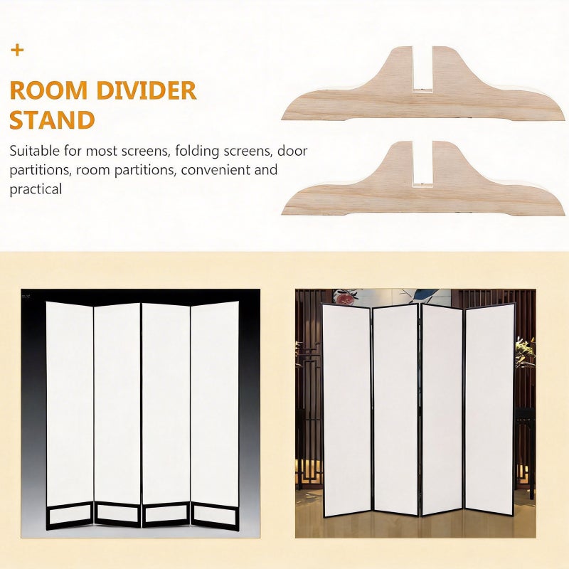4 pcs Room Divider Stand Screen Panel Feet Room Divider Bracket Partition Base - Image 2