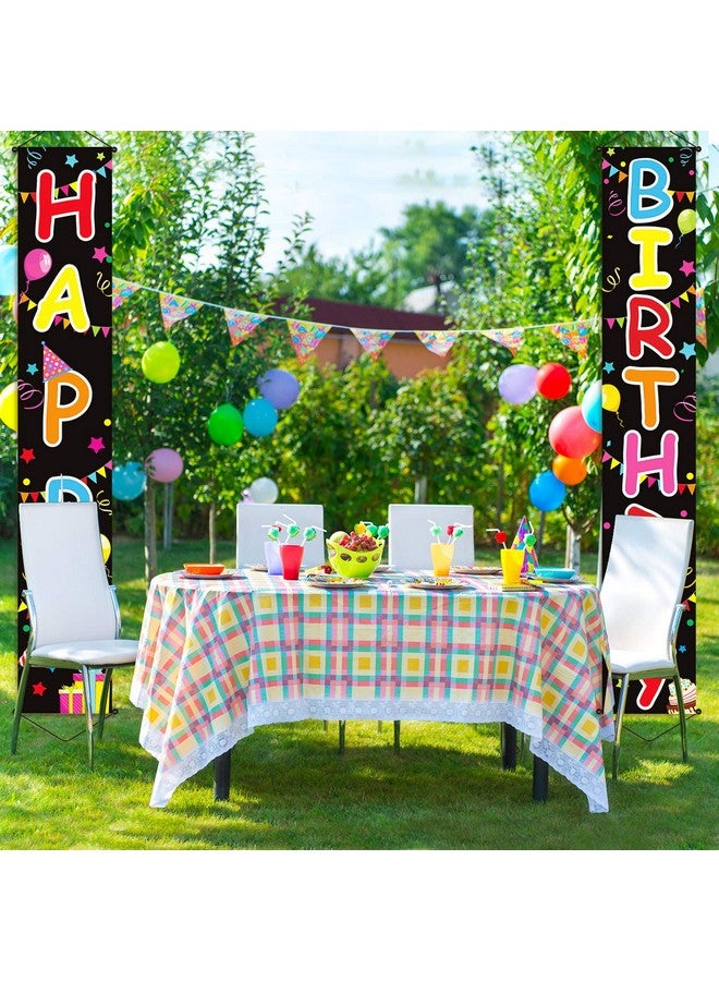 Tatuo Happy Birthday Sign Colorful Happy Birthday Door Banner Porch Sign Hanging Party Decorations Indoor Outdoor Wall Decor - Image 5