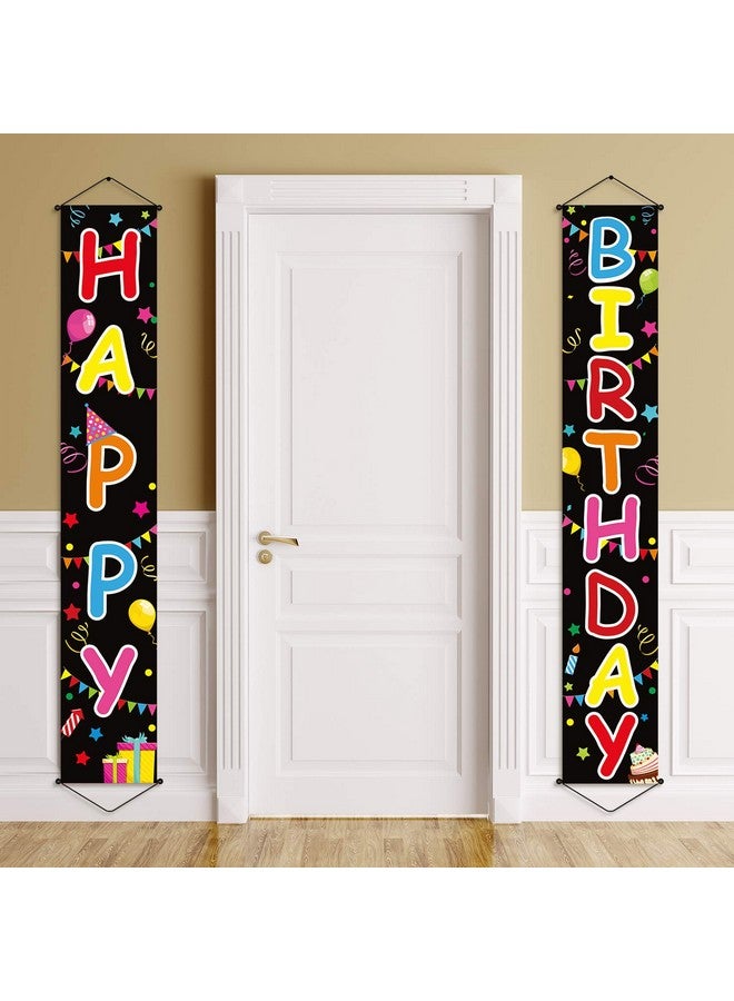 Tatuo Happy Birthday Sign Colorful Happy Birthday Door Banner Porch Sign Hanging Party Decorations Indoor Outdoor Wall Decor - Image 4