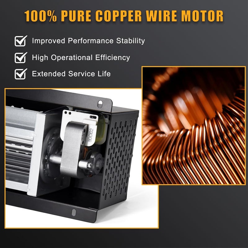 Criditpid PBAR-2427 Fireplace Blower Fan with Thermostat for Pleasant Hearth Vent Free Stove or Wood Burning Stoves, Speed Variable Blower for GHP Group VFS2-PH30DT, VFS2-PH20DT, VFS-PH20DT Fireplace. - Image 5