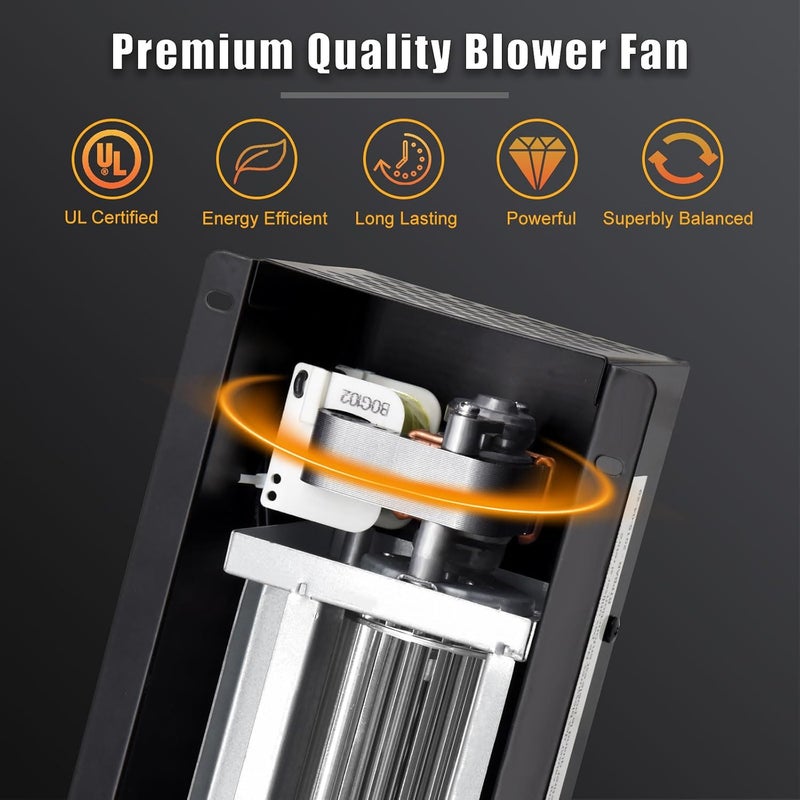 Criditpid PBAR-2427 Fireplace Blower Fan with Thermostat for Pleasant Hearth Vent Free Stove or Wood Burning Stoves, Speed Variable Blower for GHP Group VFS2-PH30DT, VFS2-PH20DT, VFS-PH20DT Fireplace. - Image 4