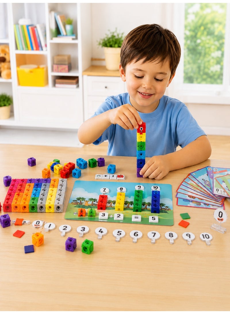 مكعبات MathLink التعليمية للأرقام (1-10)، ألعاب تعليمية لتعلم الرياضيات للأطفال، مكعبات تعليمية لتعلم الأرقام والحساب المبكر، مناسبة للتعلم والأنشطة الصفية والبناء، هدية للأطفال، ألعاب العد - Image 4