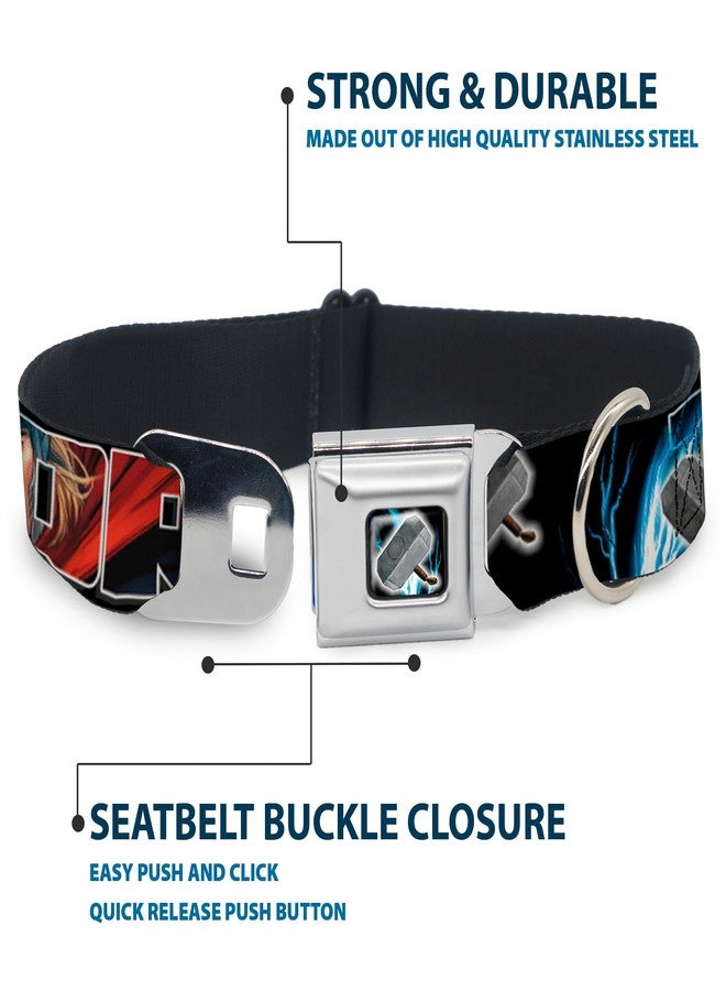 Buckle Down Dog Collar Seatbelt Buckle Thor Poses Hammer 16 to 23 Inches 1.5 Inch Wide - Image 4