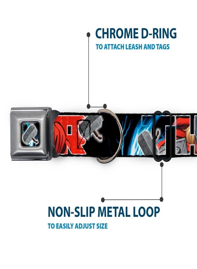 Buckle Down Dog Collar Seatbelt Buckle Thor Poses Hammer 16 to 23 Inches 1.5 Inch Wide - Image 5