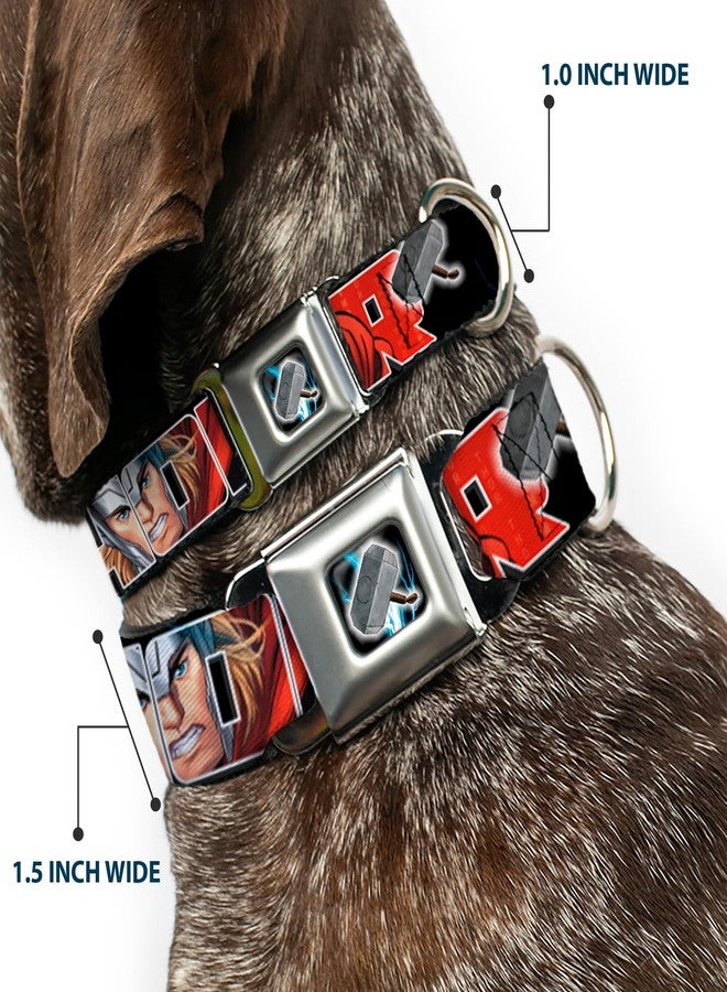 Buckle Down Dog Collar Seatbelt Buckle Thor Poses Hammer 16 to 23 Inches 1.5 Inch Wide - Image 2