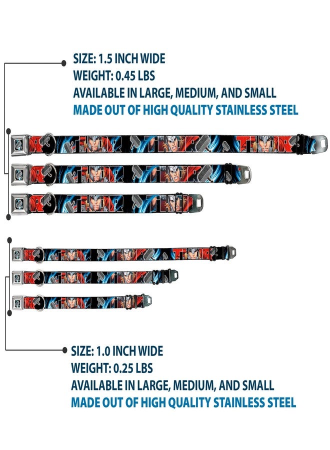 Buckle Down Dog Collar Seatbelt Buckle Thor Poses Hammer 16 to 23 Inches 1.5 Inch Wide - Image 3