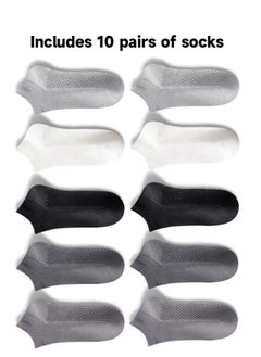ZUKIMM Men's Breathable Mesh Cotton Ankle Socks - 10 Pairs, Lightweight and Comfortable for Spring, Summer, and Fall  - Image 2
