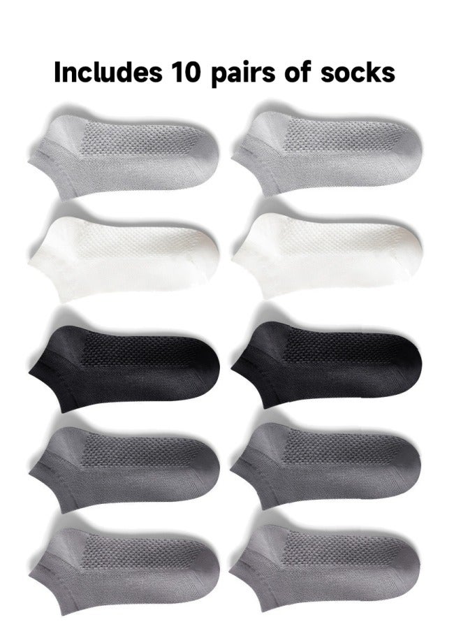 ZUKIMM Men's Breathable Mesh Cotton Ankle Socks - 10 Pairs, Lightweight and Comfortable for Spring, Summer, and Fall - Image 2