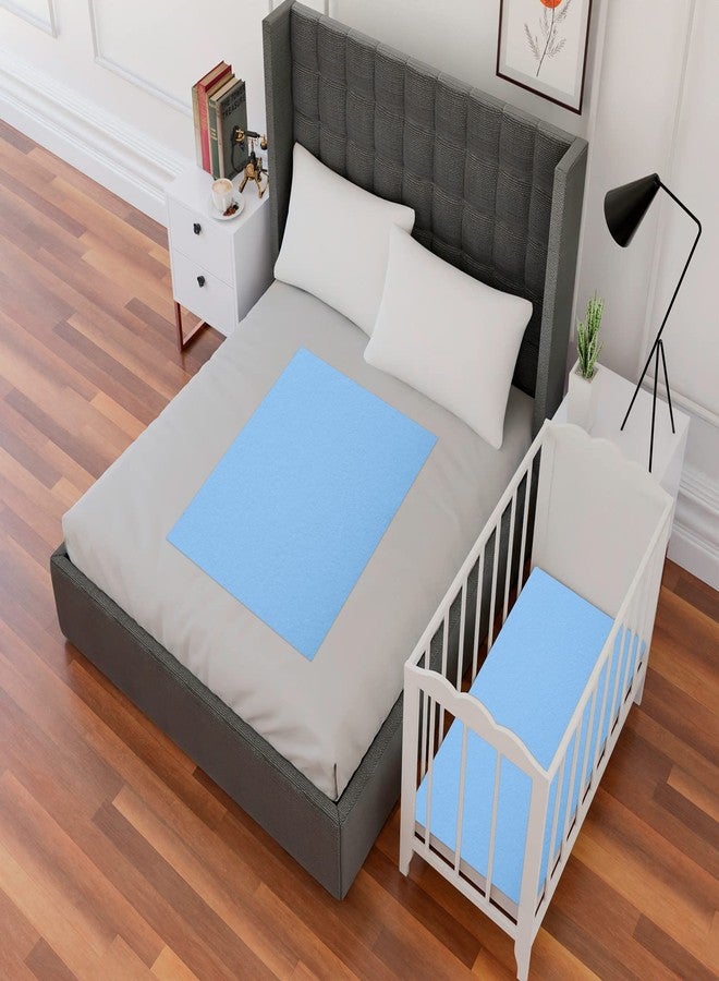 AVI FastDry Cotton Extra Absorbent Waterproof and Reusable Bed Protector/Dry Sheet for Baby- Large 100x140 cm -Sky Blue, Pack of 2 - Image 5