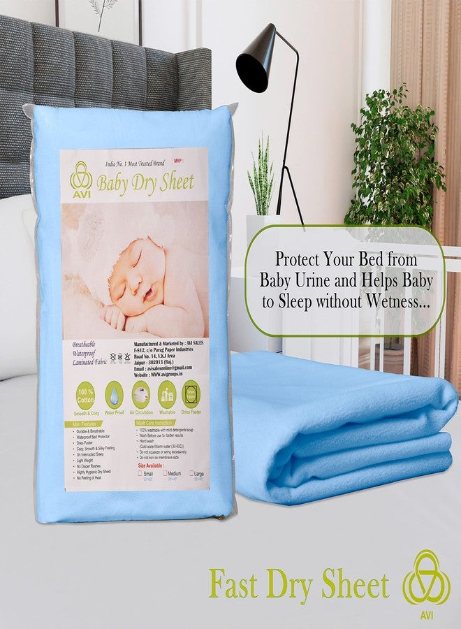 AVI FastDry Cotton Extra Absorbent Waterproof and Reusable Bed Protector/Dry Sheet for Baby- Large 100x140 cm -Sky Blue, Pack of 2 - Image 2