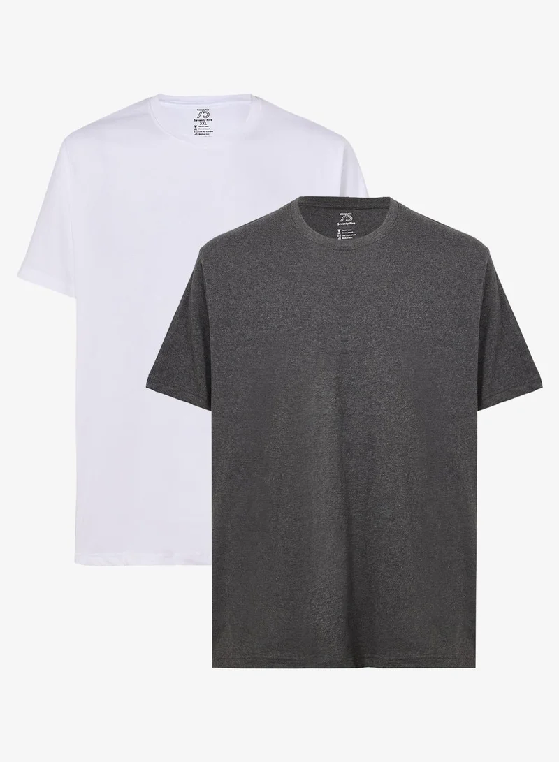 Seventy Five Basics  Pack of 2 Plus Size T-Shirt for Men | Best Price UAE
