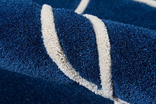 Momeni Rugs Bliss Collection, Hand Carved & Tufted Contemporary Area Rug, 2' x 3', Navy Blue - Image 4
