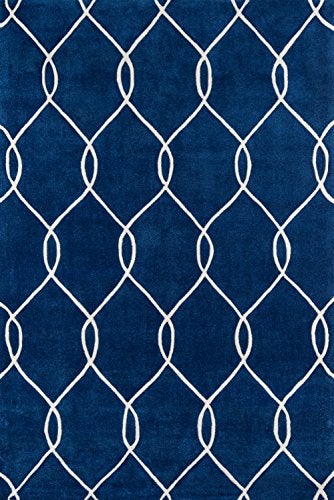 Momeni Rugs Bliss Collection, Hand Carved & Tufted Contemporary Area Rug, 2' x 3', Navy Blue - Image 1