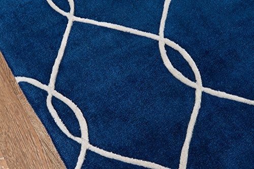 Momeni Rugs Bliss Collection, Hand Carved & Tufted Contemporary Area Rug, 2' x 3', Navy Blue - Image 3
