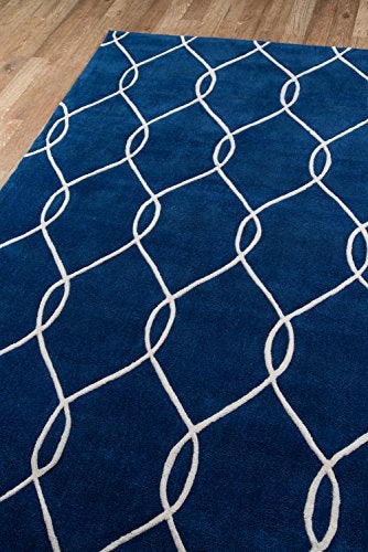 Momeni Rugs Bliss Collection, Hand Carved & Tufted Contemporary Area Rug, 2' x 3', Navy Blue - Image 2
