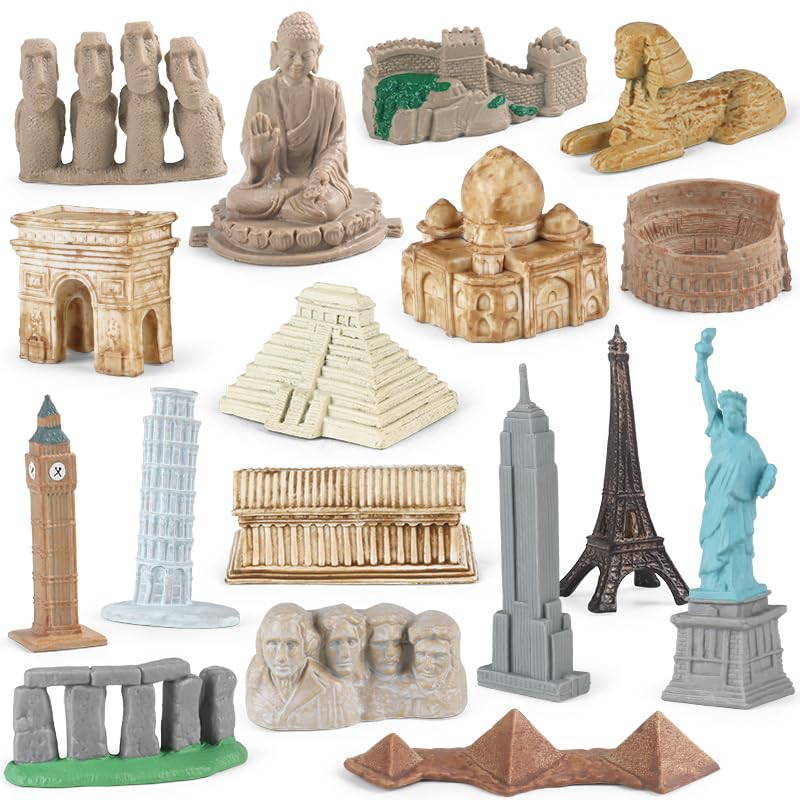 SCAHOW World Famous Building Models for Kids Toddlers 3 4 5 6 7 Years Old 17pcs Landmark Architecture Toy FigurinesEdcucational Learning Toy Figure for Boys and Girls - Image 1