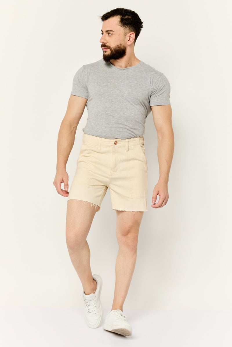ESPRIT Men Solid Denim Shorts, Beige - Image 2
