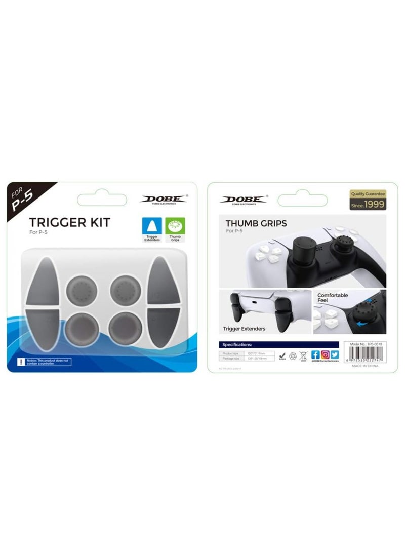 Generic - ECHZOVE PS5 Trigger Extenders, PS5 Trigger Extenders and PS5 Controller Thumb Grips - Image 1