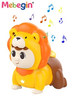 MEBEGIN Baby Music Toy with 4 Buttons, Electric Crawling Toy with Music and Light, Muti-funtional Lion Toy, Educational Toy for Baby's Crawling and Head Lifting, Ideal Gift for Kids Aged 18 Months+, 13.2*13.5*16.8cm  - Image 1