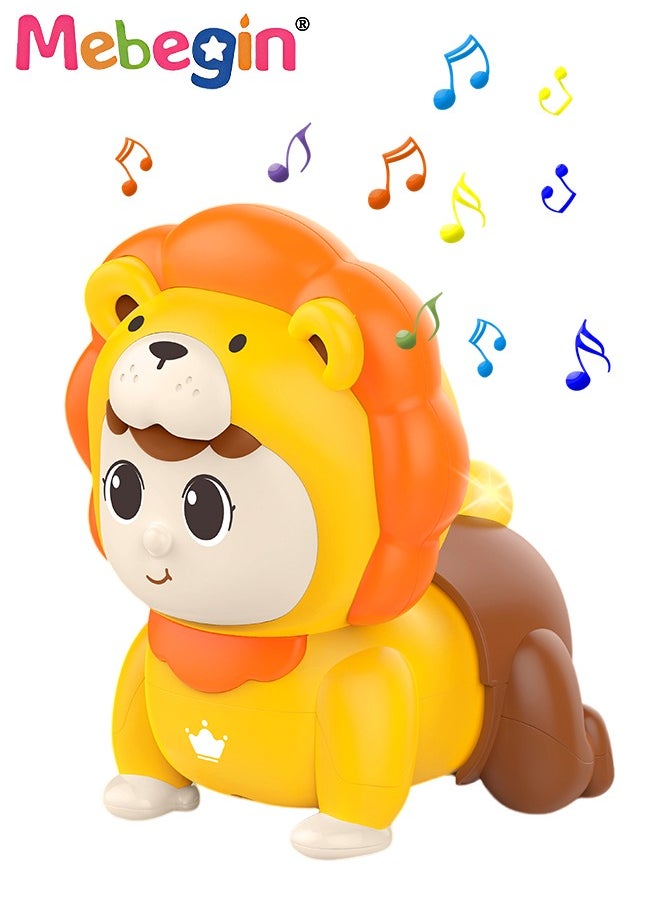 MEBEGIN Baby Music Toy with 4 Buttons, Electric Crawling Toy with Music and Light, Muti-funtional Lion Toy, Educational Toy for Baby's Crawling and Head Lifting, Ideal Gift for Kids Aged 18 Months+, 13.2*13.5*16.8cm  - Image 1