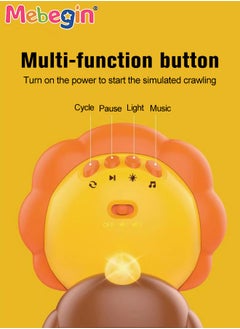MEBEGIN Baby Music Toy with 4 Buttons, Electric Crawling Toy with Music and Light, Muti-funtional Lion Toy, Educational Toy for Baby's Crawling and Head Lifting, Ideal Gift for Kids Aged 18 Months+, 13.2*13.5*16.8cm  - Image 2