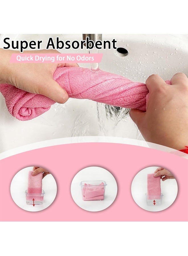 HOMESTAR Microfiber Cleaning Cloth Roll,20 Pcs Reusable Tear Away Microfiber Towels,Absorbent Dish Rags for Car,Home,Garage or Shop 9.84"x9.84" (Pink) ﻿ - Image 3