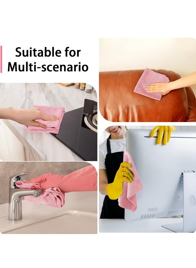 HOMESTAR Microfiber Cleaning Cloth Roll,20 Pcs Reusable Tear Away Microfiber Towels,Absorbent Dish Rags for Car,Home,Garage or Shop 9.84"x9.84" (Pink) ﻿ - Image 5